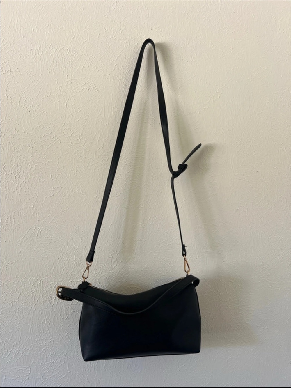 Old Navy Black Crossbody Shoulder Bag with Gold Hardware